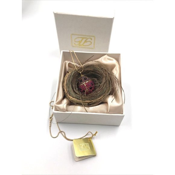 Terrilyn Designs Artisan Ladybug Beaded Egg Pendant Necklace in Nest - Picture 2 of 6